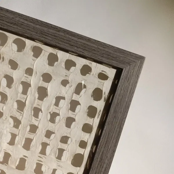 Leather & Paper Strip Shadow Box Wall Art - Imagen 2