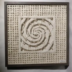Leather & Paper Strip Shadow Box Wall Art