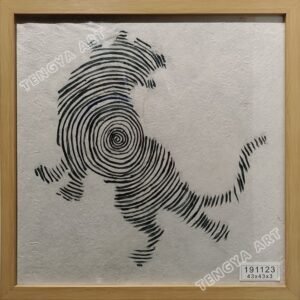 Arte de pared de papel hecho a mano con huellas de tigre