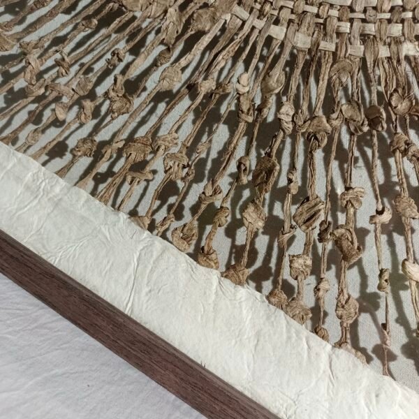Handwoven Natural Bark & Paper Wall art - Imagen 3