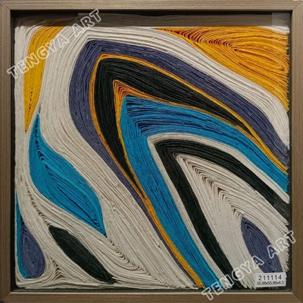 Papel hecho a mano apilados colorido arte de la pared