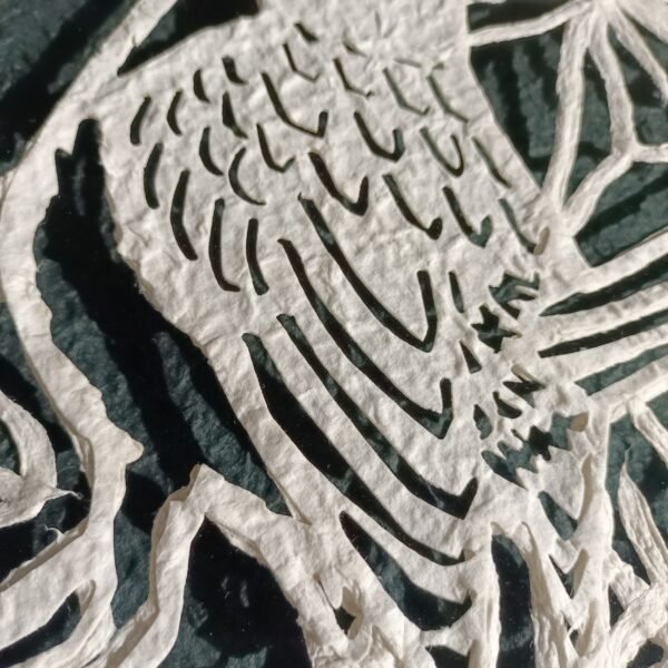 Handmade Paper Woven Flower & Bird Wall Art - Imagen 4