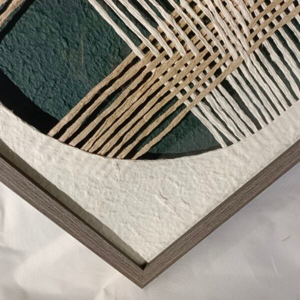 Paper Line Lplicing Texture Circular Center Wall Art - Imagen 2