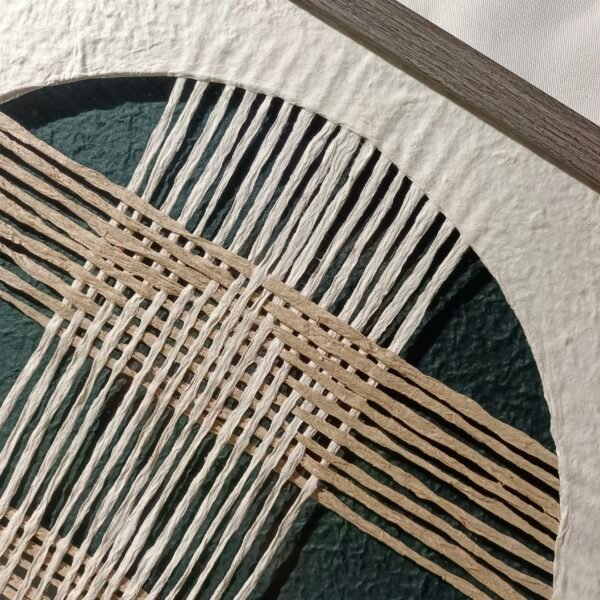 Paper Line Lplicing Texture Circular Center Wall Art - Imagen 3