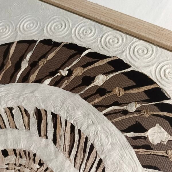 ⁦Spiral Textured Paper Art & Bark Weaving Wall Art⁩ - الصورة ⁦4⁩