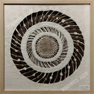 Spiral Textured Paper Art & Bark Weaving Wall Art