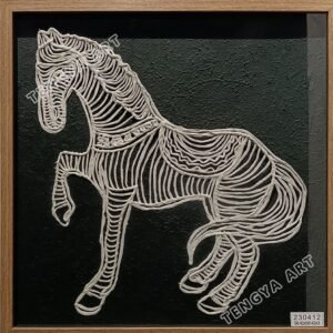 Handmade Paper Line Horse Wall Art