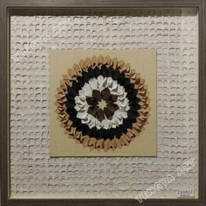 Tree Bark Grid&Paper Collage Flower Wall Art