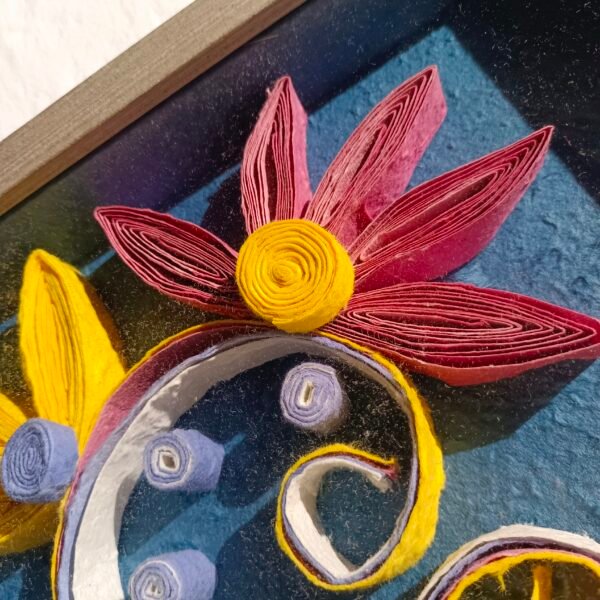 ⁦Handmade Paper Stacking Craft Flower Wall Art⁩ - الصورة ⁦4⁩