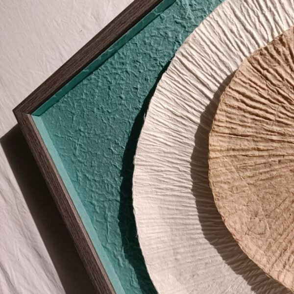 Paper Dual Color Texture Circular Wall Art - Imagen 3