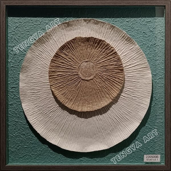 Arte de pared circular de papel con textura de dos colores