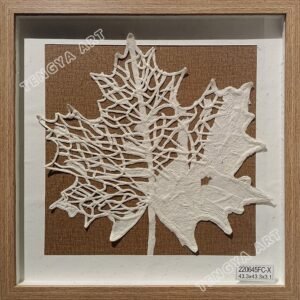 Papel Tejido a Mano Semi Hueco Hoja de Arce Arte de Pared