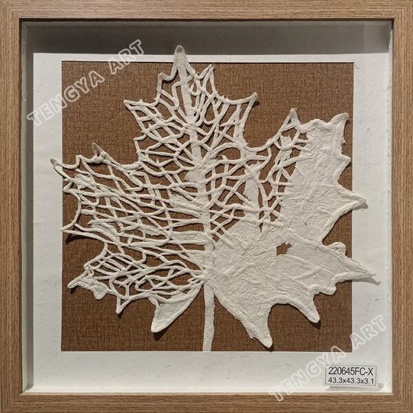 Paper Hand Woven Semi Hollow Maple Leaf Wall Art