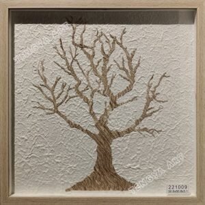 Arte de pared minimalista con corteza de papel