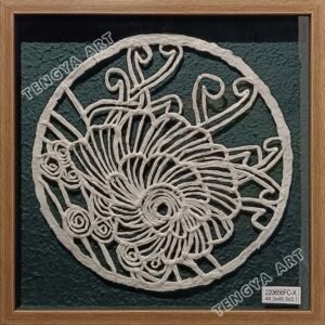 Round Floral Textured Paper Wall Art