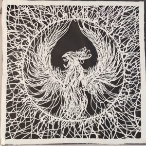 Paper Line Weaving Phoenix Obra de arte sin marco