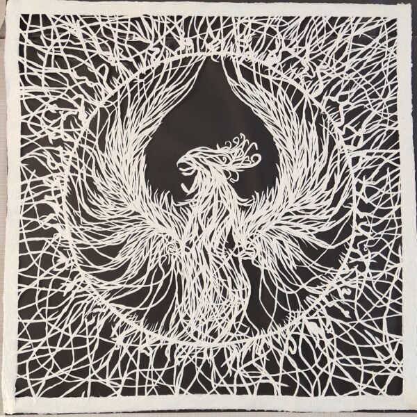Paper Line Weaving Phoenix Obra de arte sin marco