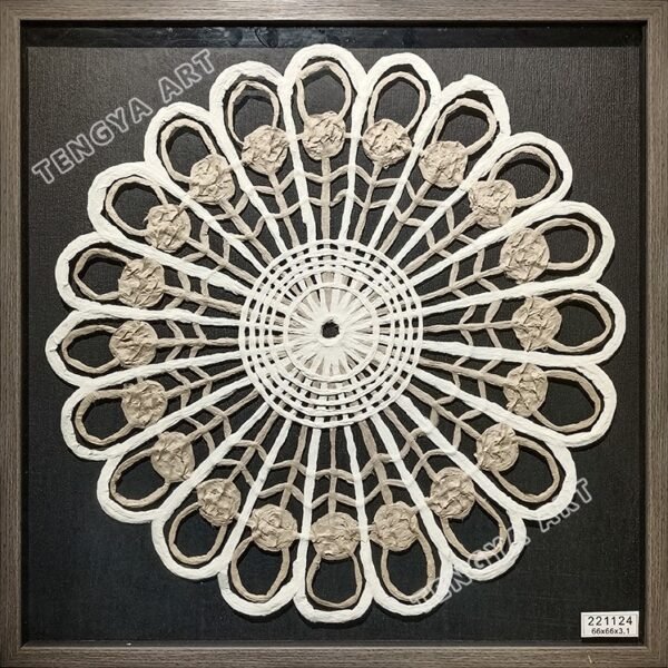 Double Color Paper Line Flower Wall Art